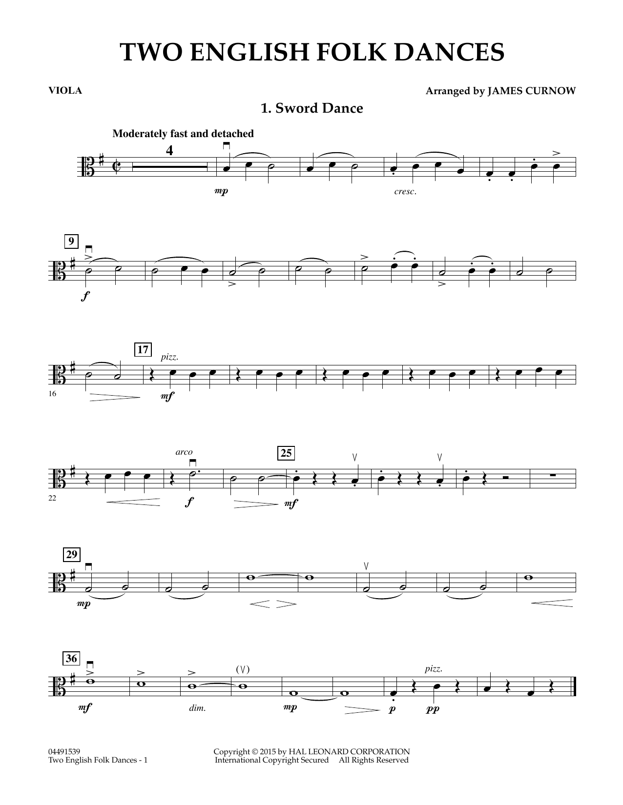 James Curnow Two English Folk Dances - Viola sheet music notes and chords arranged for Orchestra