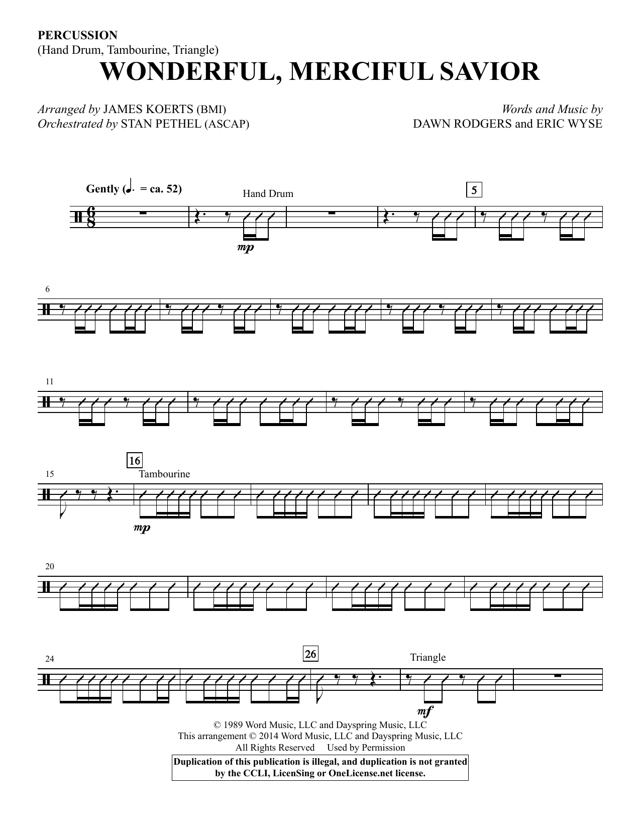 James Koerts Wonderful, Merciful Savior - Percussion sheet music notes and chords. Download Printable PDF.