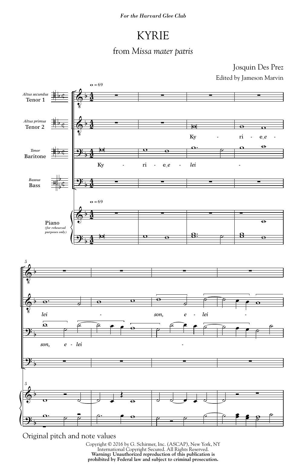 Jameson Marvin Kyrie sheet music notes and chords arranged for TTBB Choir
