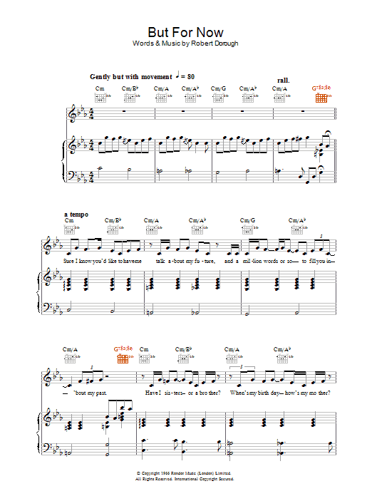 Jamie Cullum But For Now sheet music notes and chords arranged for Piano, Vocal & Guitar Chords