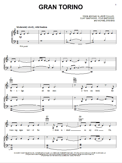 Jamie Cullum Gran Torino sheet music notes and chords arranged for Piano, Vocal & Guitar Chords (Right-Hand Melody)