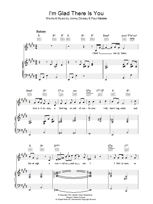 Jamie Cullum I'm Glad There Is You (In This World Of Ordinary People) sheet music notes and chords arranged for Piano, Vocal & Guitar Chords