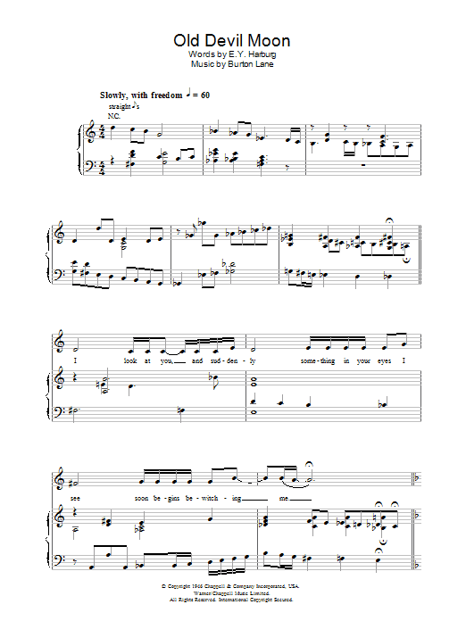Jamie Cullum Old Devil Moon sheet music notes and chords arranged for Piano, Vocal & Guitar Chords