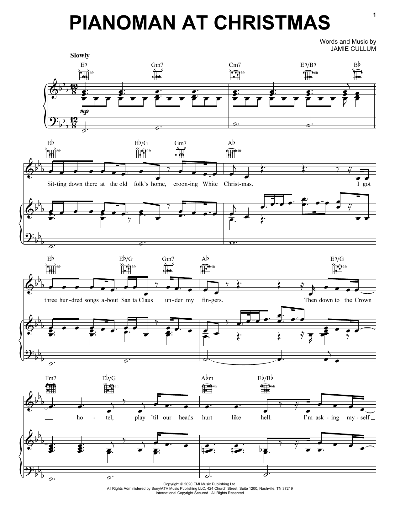 Jamie Cullum The Pianoman At Christmas sheet music notes and chords arranged for Piano, Vocal & Guitar Chords (Right-Hand Melody)