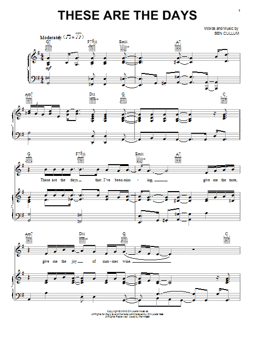 Jamie Cullum These Are The Days sheet music notes and chords arranged for Violin Solo