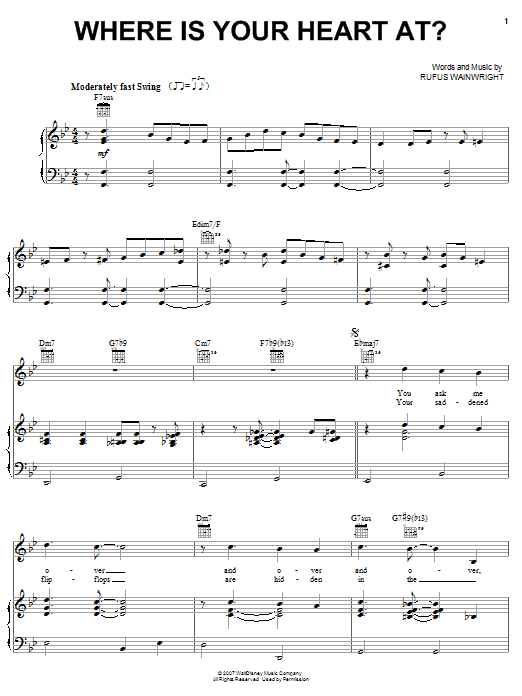 Jamie Cullum Where Is Your Heart At? sheet music notes and chords arranged for Piano, Vocal & Guitar Chords (Right-Hand Melody)