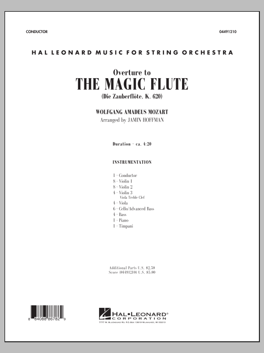 Jamin Hoffman Overture to The Magic Flute - Full Score sheet music notes and chords arranged for Orchestra
