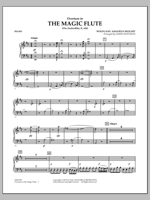 Jamin Hoffman Overture to The Magic Flute - Piano sheet music notes and chords arranged for Orchestra