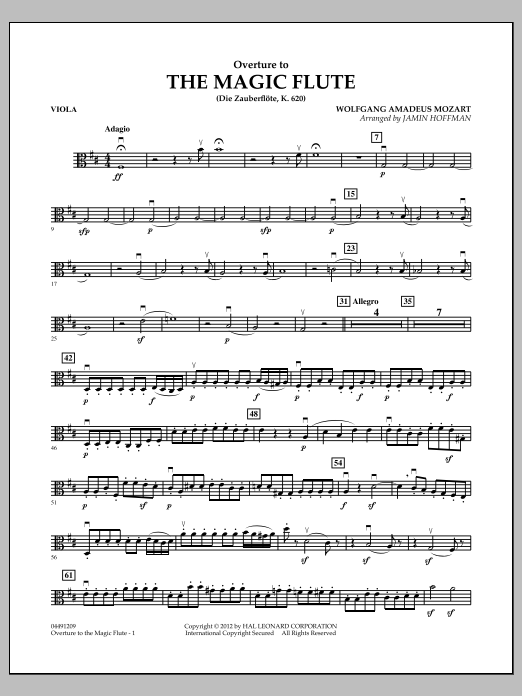 Jamin Hoffman Overture to The Magic Flute - Viola sheet music notes and chords arranged for Orchestra