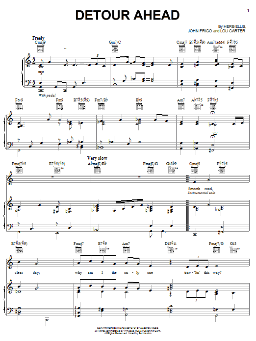 Jane Monheit Detour Ahead sheet music notes and chords arranged for Piano, Vocal & Guitar Chords (Right-Hand Melody)