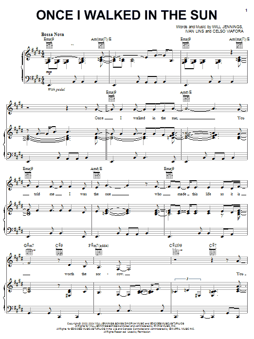 Jane Monheit Once I Walked In The Sun sheet music notes and chords arranged for Piano, Vocal & Guitar Chords (Right-Hand Melody)