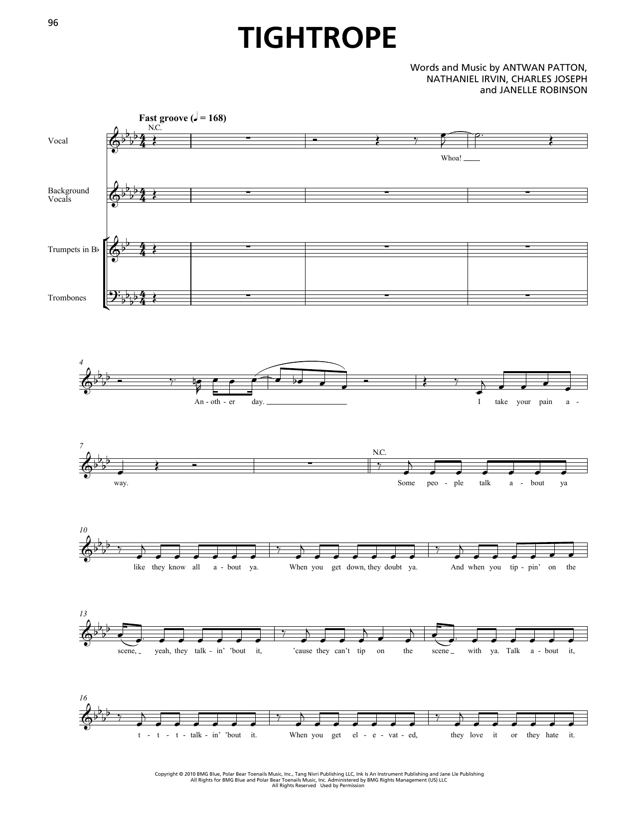 Janelle Monáe Tightrope (Horn Section) sheet music notes and chords arranged for Transcribed Score