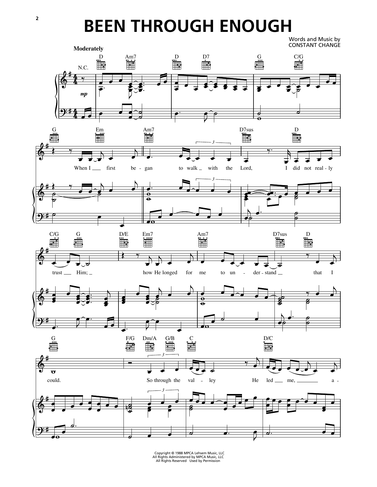 Janet Paschal Been Through Enough sheet music notes and chords arranged for Piano, Vocal & Guitar Chords (Right-Hand Melody)