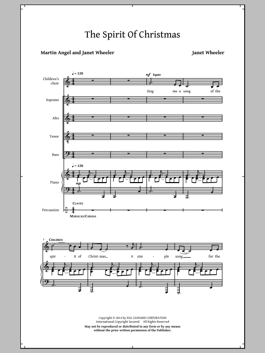 Janet Wheeler The Spirit Of Christmas sheet music notes and chords arranged for SATB Choir