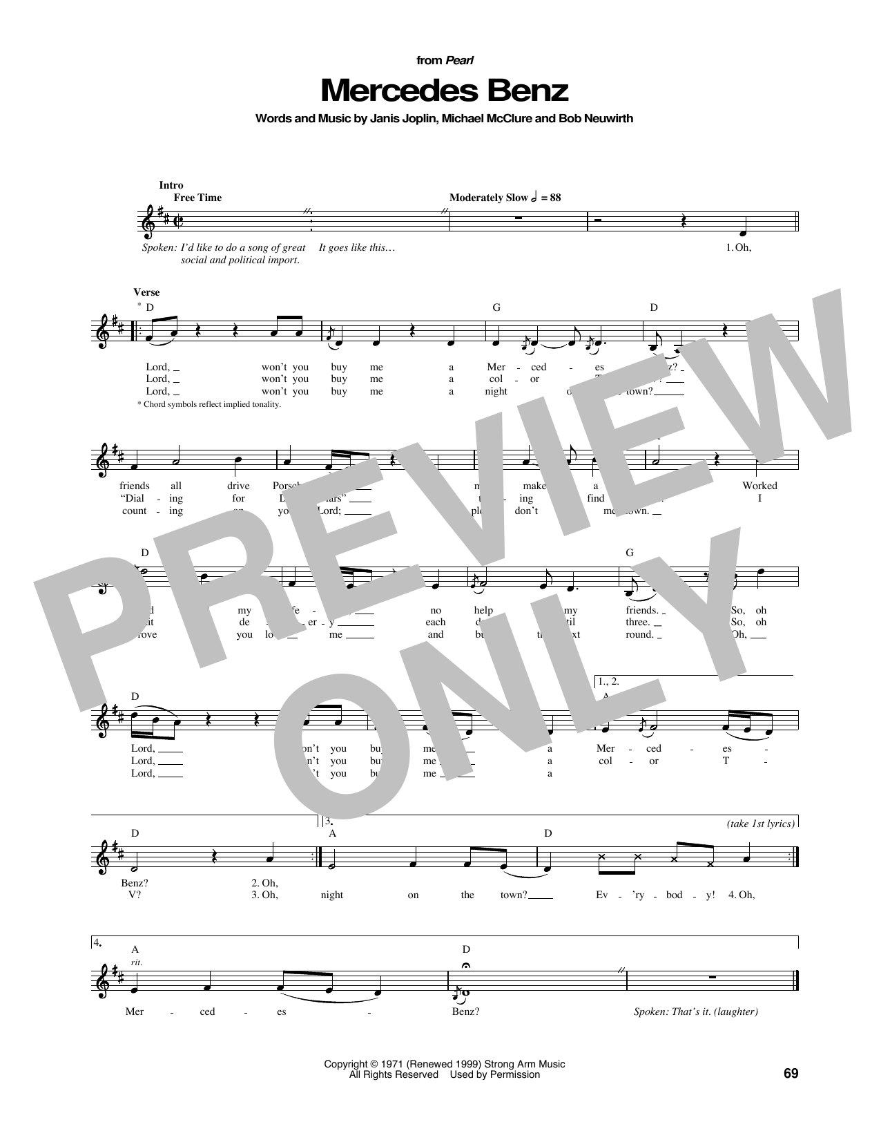 Janis Joplin Mercedes Benz sheet music notes and chords arranged for Guitar Tab