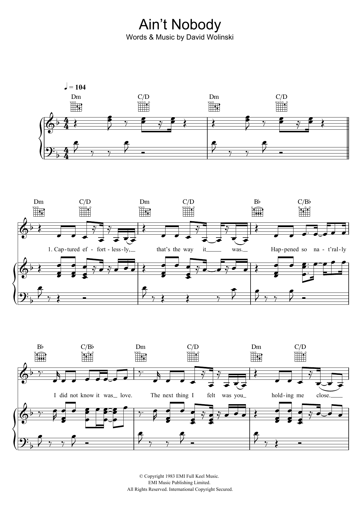 Jasmine Thompson Ain't Nobody sheet music notes and chords arranged for Piano, Vocal & Guitar Chords