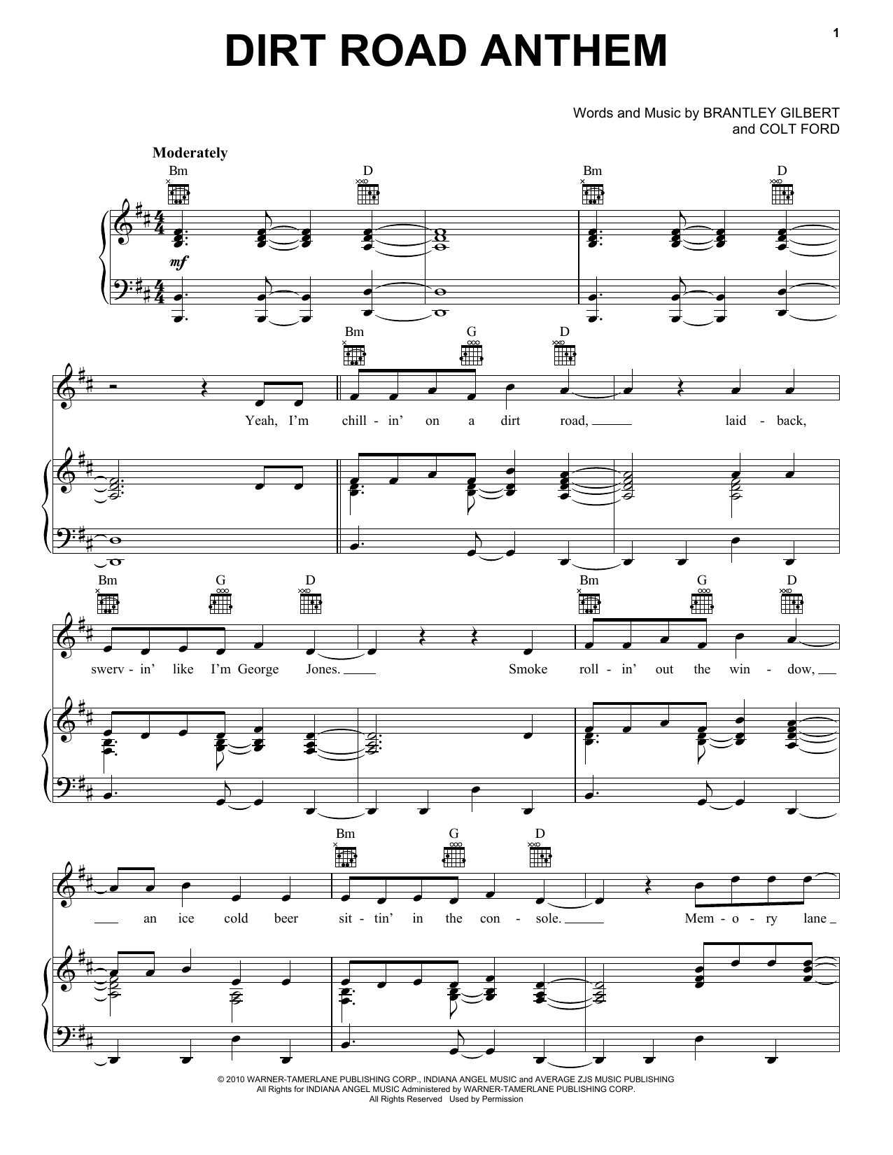 Jason Aldean Dirt Road Anthem sheet music notes and chords arranged for Very Easy Piano