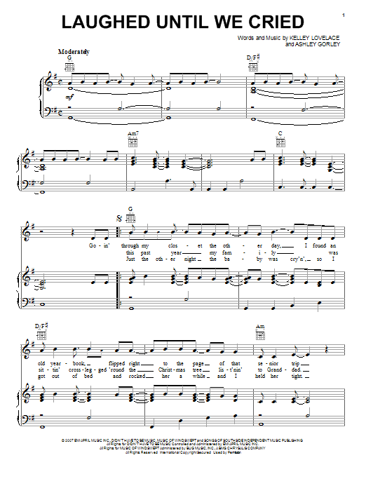 Jason Aldean Laughed Until We Cried sheet music notes and chords arranged for Piano, Vocal & Guitar Chords (Right-Hand Melody)