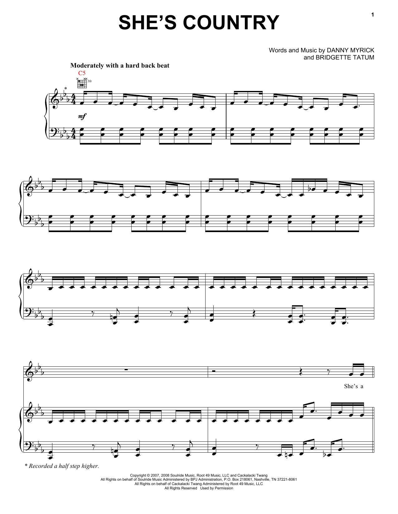 Jason Aldean She's Country sheet music notes and chords arranged for Piano, Vocal & Guitar Chords (Right-Hand Melody)