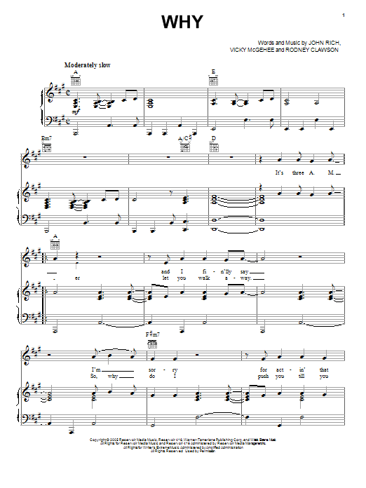 Jason Aldean Why sheet music notes and chords arranged for Piano, Vocal & Guitar Chords (Right-Hand Melody)