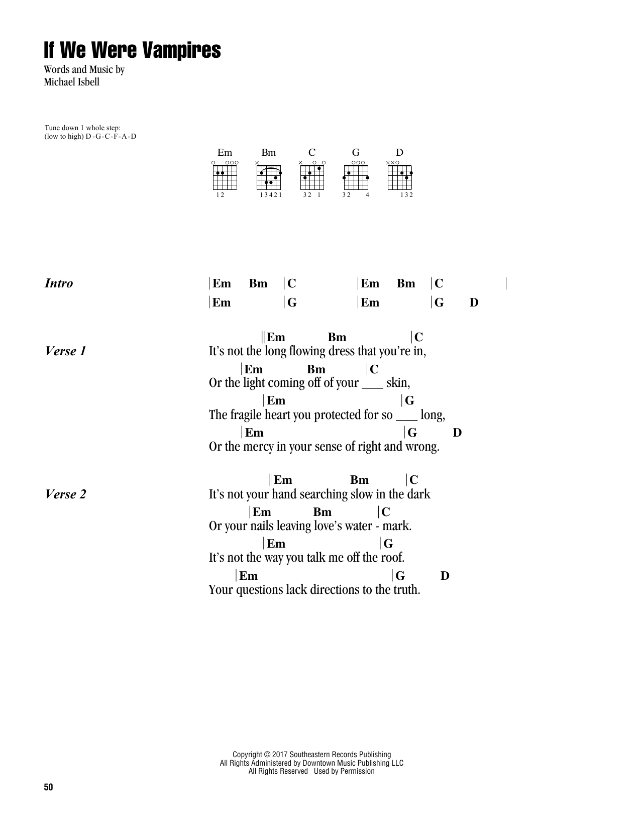 Jason Isbell & The 400 Unit If We Were Vampires sheet music notes and chords arranged for Guitar Chords/Lyrics