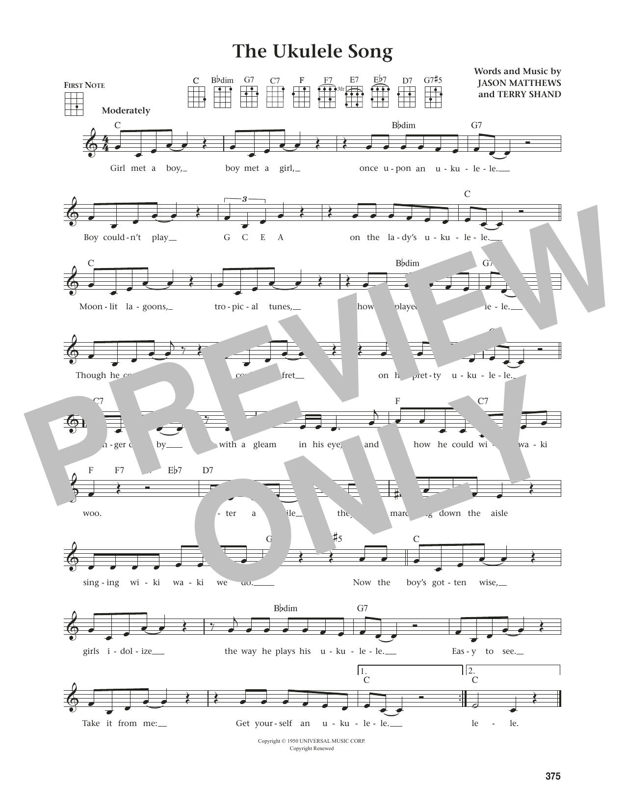 Jason Matthews The Ukulele Song (from The Daily Ukulele) (arr. Jim Beloff) sheet music notes and chords arranged for Ukulele