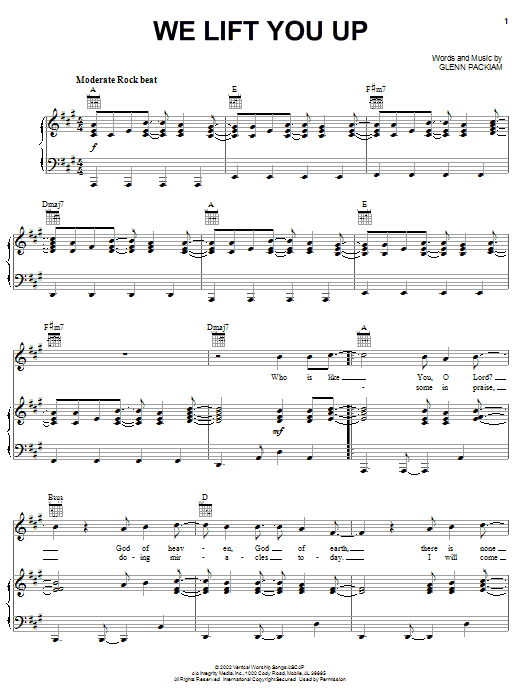 Jason Morant We Lift You Up sheet music notes and chords arranged for Piano, Vocal & Guitar Chords (Right-Hand Melody)