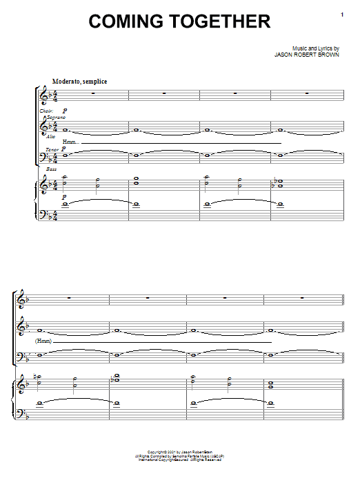 Jason Robert Brown Coming Together (from Wearing Someone Else's Clothes) sheet music notes and chords arranged for Piano & Vocal