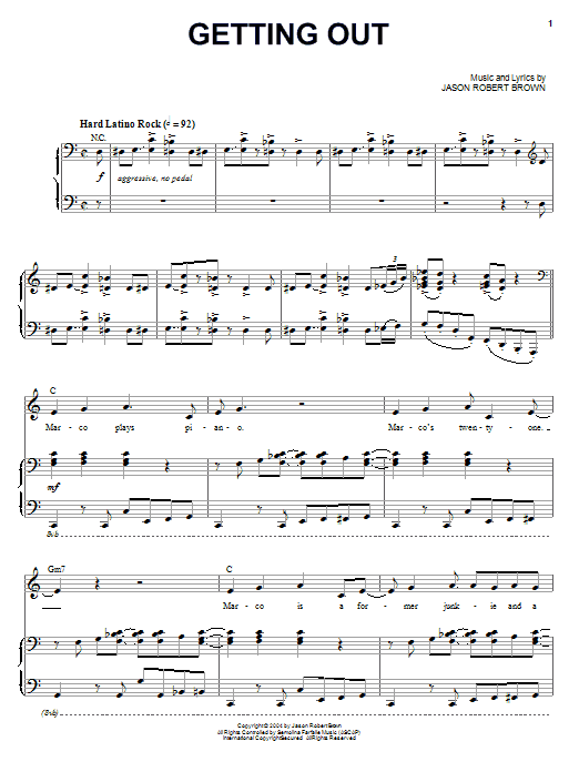 Jason Robert Brown Getting Out (from Wearing Someone Else's Clothes) sheet music notes and chords arranged for Piano & Vocal