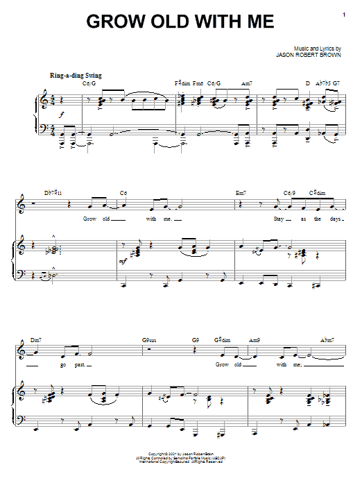 Jason Robert Brown Grow Old With Me (from Wearing Someone Else's Clothes) sheet music notes and chords arranged for Piano & Vocal
