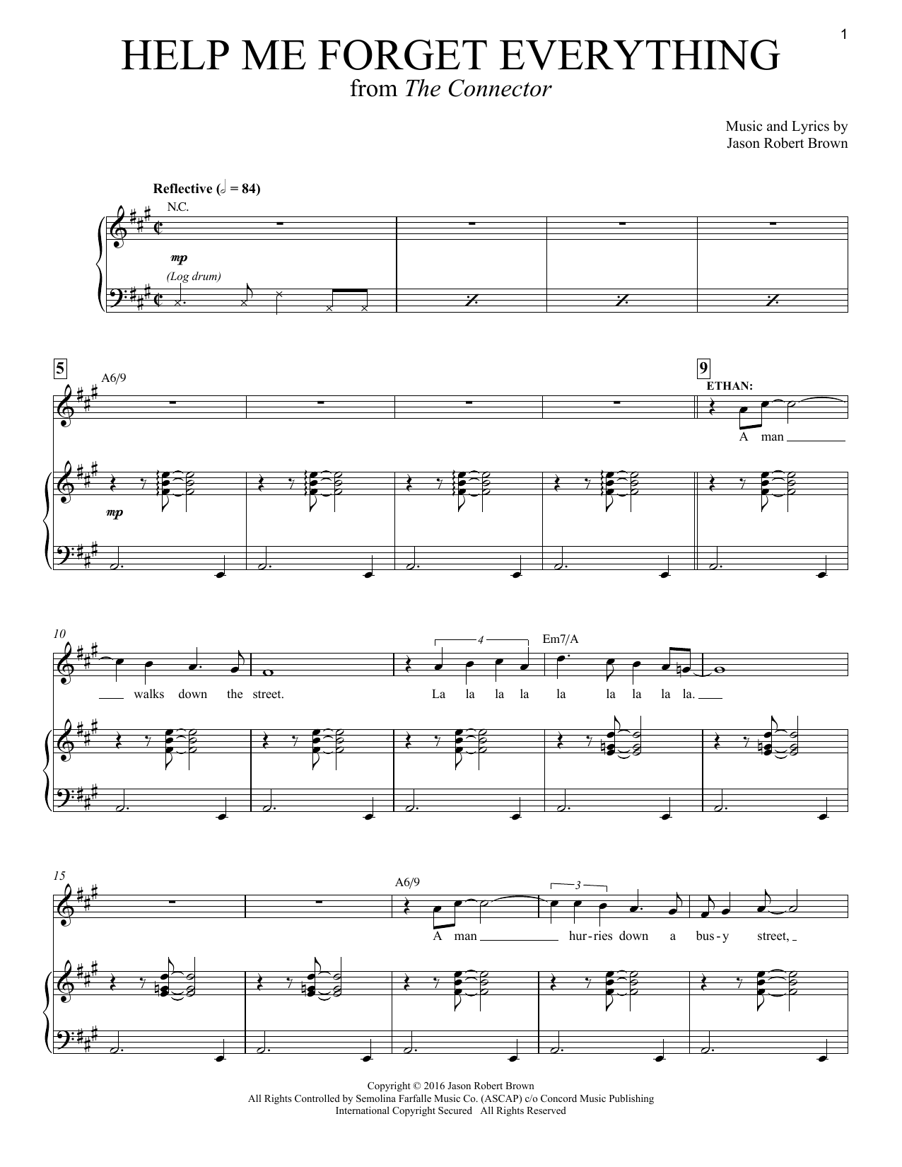 Jason Robert Brown Help Me Forget Everything (from The Connector) sheet music notes and chords arranged for Piano & Vocal