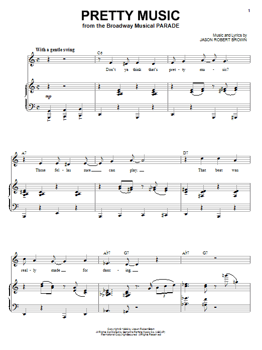 Jason Robert Brown Pretty Music (from Parade) sheet music notes and chords arranged for Piano & Vocal