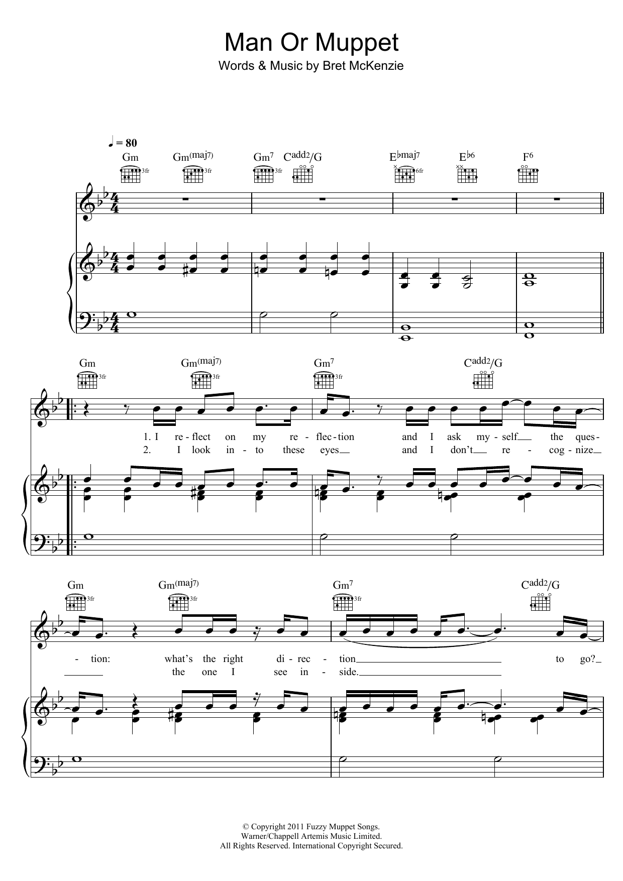 Jason Segel Man Or Muppet sheet music notes and chords arranged for Easy Piano