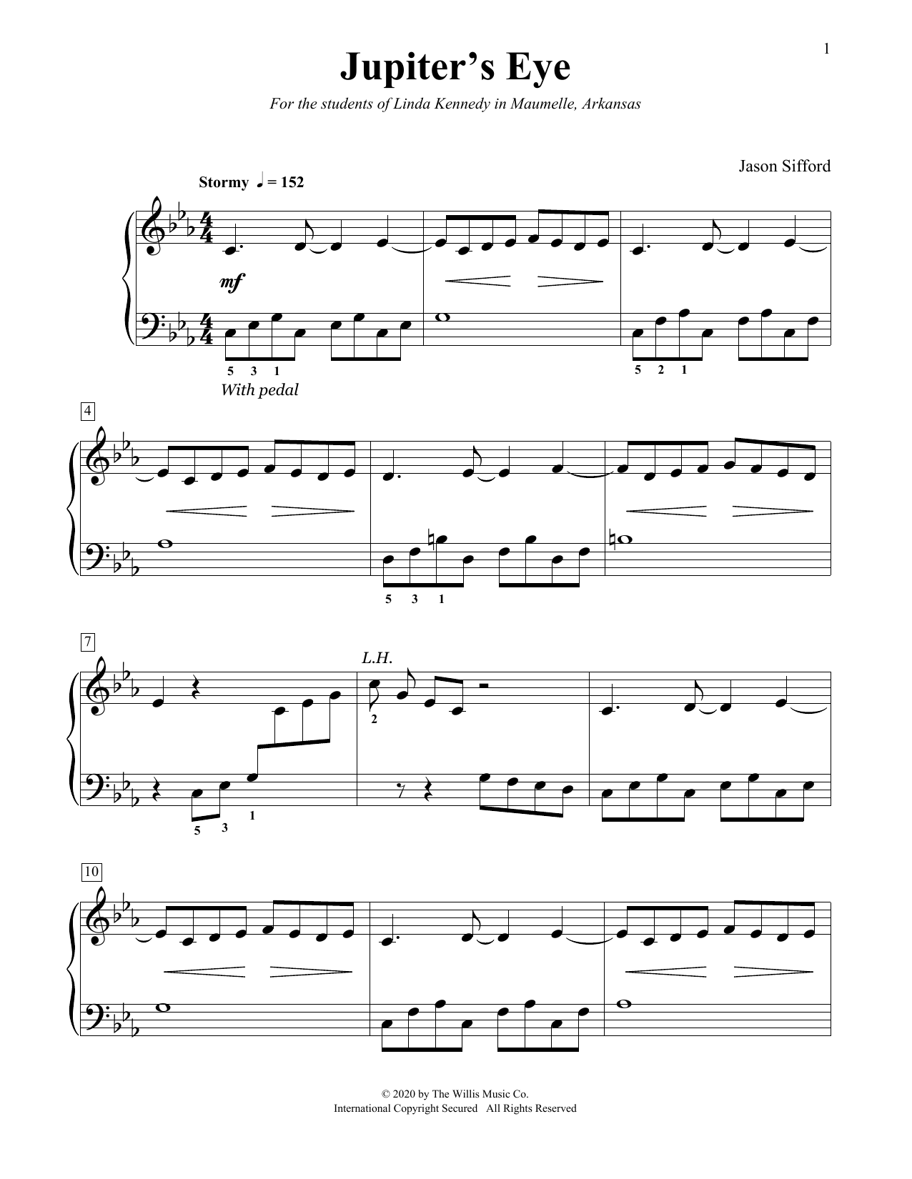Jason Sifford Jupiter's Eye sheet music notes and chords arranged for Educational Piano