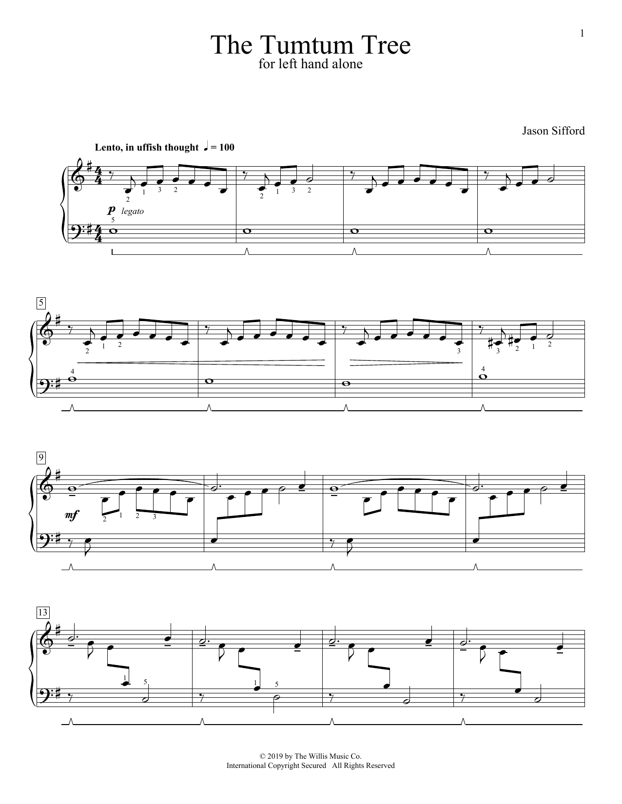 Jason Sifford The Tumtum Tree sheet music notes and chords arranged for Educational Piano