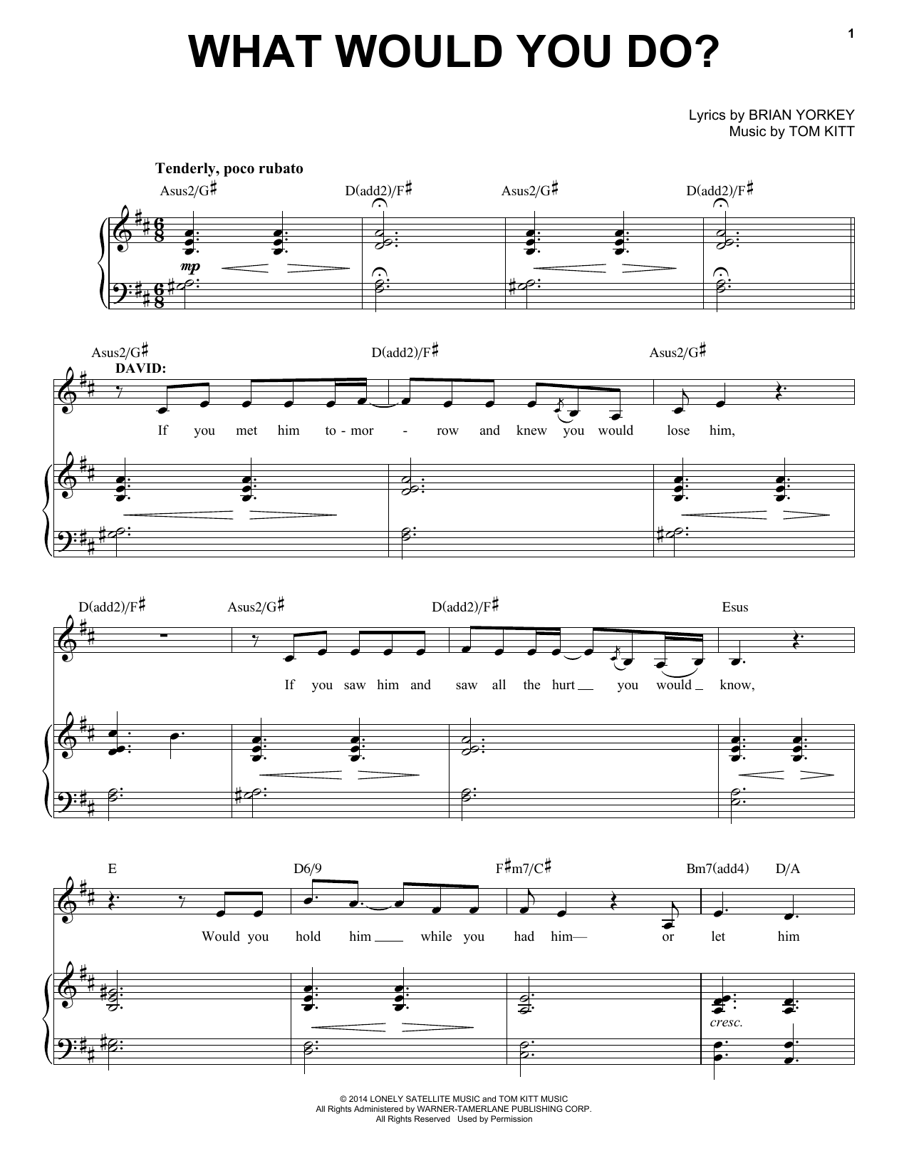 Jason Tam What Would You Do? (from If/Then: A New Musical) sheet music notes and chords arranged for Piano & Vocal