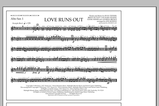 Jay Dawson Love Runs Out - Alto Sax 1 sheet music notes and chords arranged for Marching Band