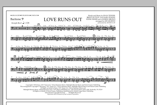Jay Dawson Love Runs Out - Baritone B.C. sheet music notes and chords arranged for Marching Band