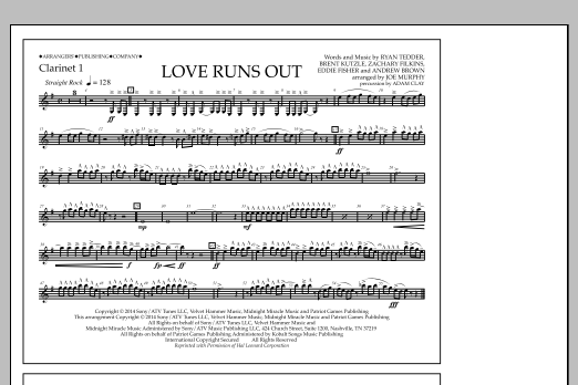 Jay Dawson Love Runs Out - Clarinet 1 sheet music notes and chords arranged for Marching Band