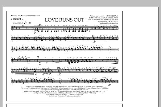 Jay Dawson Love Runs Out - Clarinet 2 sheet music notes and chords arranged for Marching Band