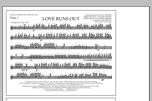 Jay Dawson Love Runs Out - Flute 1 sheet music notes and chords arranged for Marching Band