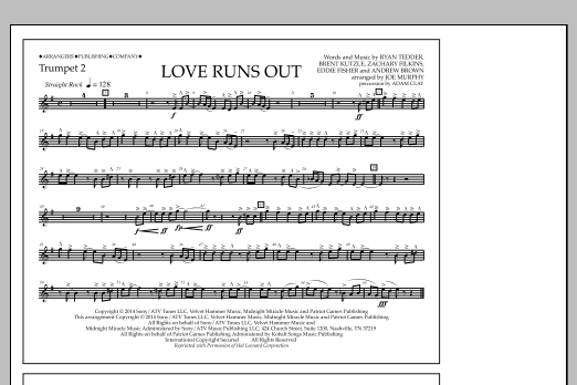 Jay Dawson Love Runs Out - Trumpet 2 sheet music notes and chords arranged for Marching Band