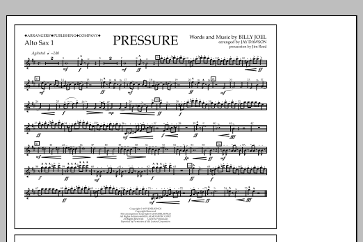 Jay Dawson Pressure - Alto Sax 1 sheet music notes and chords arranged for Marching Band