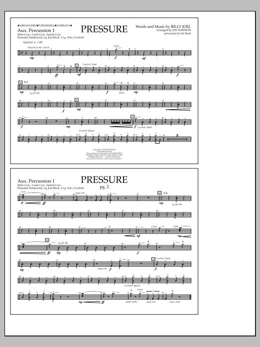 Jay Dawson Pressure - Aux. Perc. 1 sheet music notes and chords arranged for Marching Band