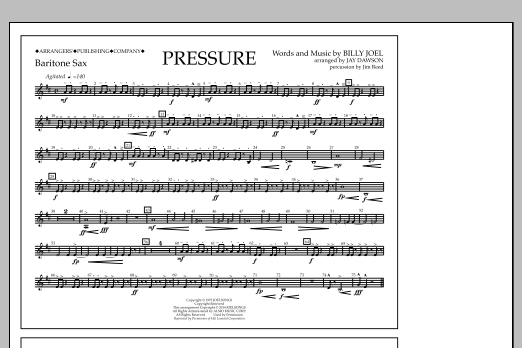Jay Dawson Pressure - Baritone Sax sheet music notes and chords arranged for Marching Band