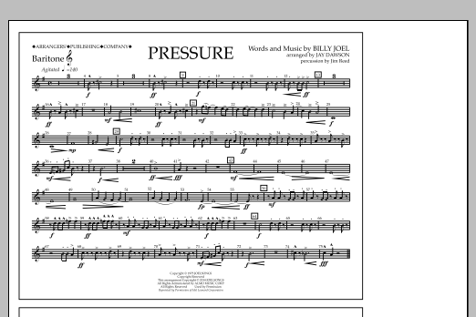 Jay Dawson Pressure - Baritone T.C. sheet music notes and chords arranged for Marching Band