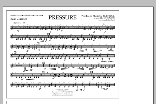 Jay Dawson Pressure - Bass Clarinet sheet music notes and chords arranged for Marching Band
