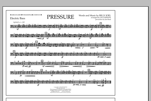 Jay Dawson Pressure - Electric Bass sheet music notes and chords arranged for Marching Band