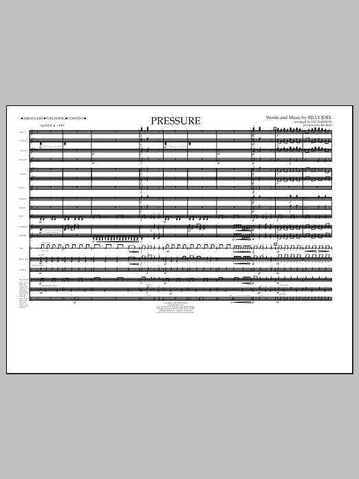 Jay Dawson Pressure - Full Score sheet music notes and chords arranged for Marching Band