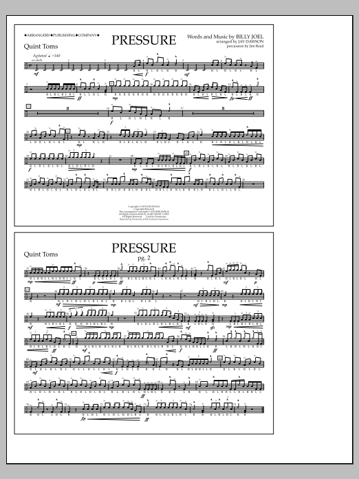 Jay Dawson Pressure - Quint-Toms sheet music notes and chords arranged for Marching Band